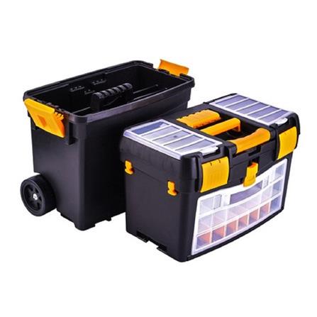 HOMEPRO HUALEI TOOL BOX PLASTIC TRANSFORMATION HL3042 W44XD22XH62 CM BLACK-YELLOW