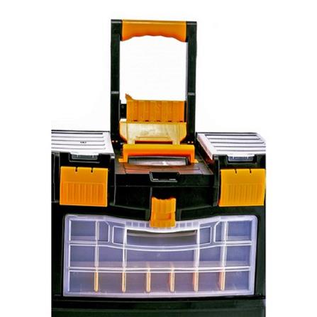 HOMEPRO HUALEI TOOL BOX PLASTIC TRANSFORMATION HL3042 W44XD22XH62 CM BLACK-YELLOW