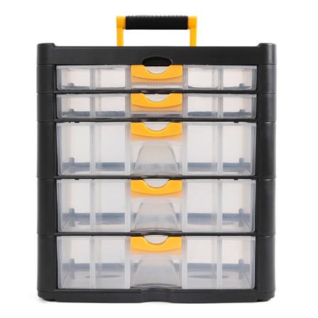 HUALEI STORAGE BOX 5 DRAWERS PLASTIC HL3079-D BLACK-CLEAR