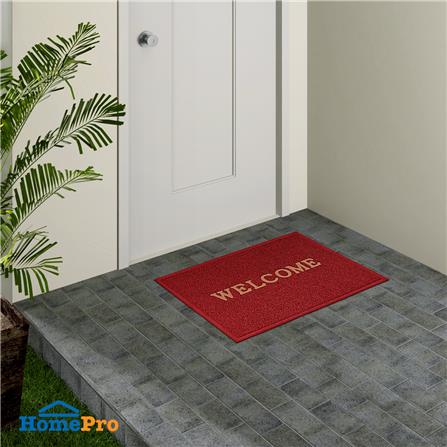HLS DUST MAT WELCOME 60X80CM RED
