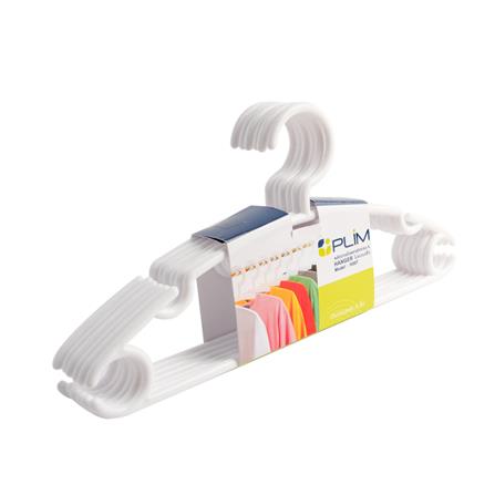 CHILDREN'S CLOTH HANGER PLIM H507 WHITE PACK6