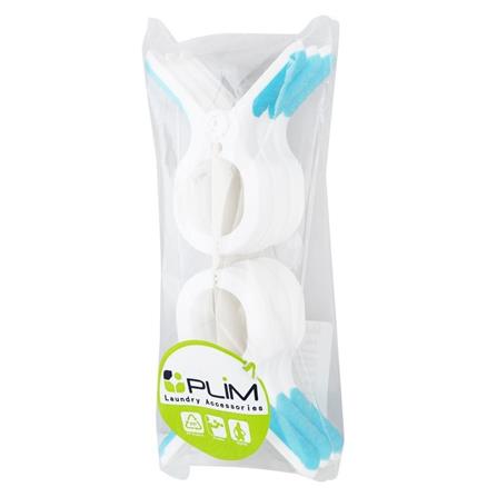 CLOTH CLIP JUMBO PLIM WHITE/BLUE PACK6