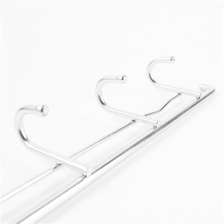 STAINLESS STEEL KITCHEN RAIL 35CM WITH 5 HOOKS EKONO