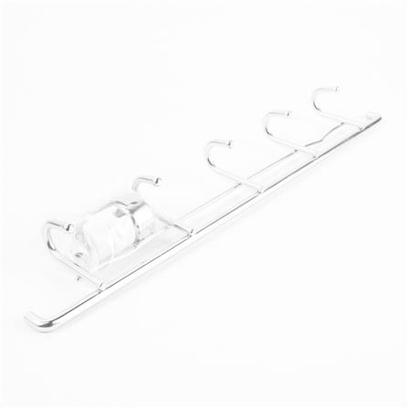 STAINLESS STEEL KITCHEN RAIL 35CM WITH 5 HOOKS EKONO