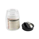 ROUND GLASS CANISTER WITH SCREW LID 1.4L BLACK