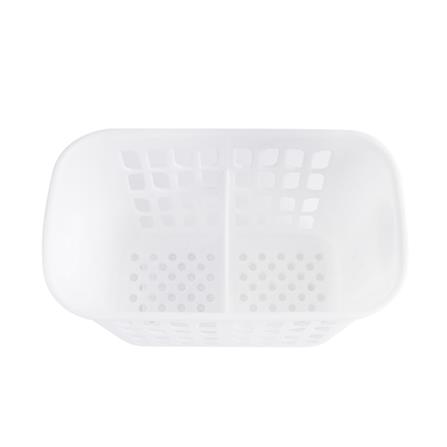 2-COMPARTMENT SQUARE--SHAPED KITCHEN UTENSIL HOLDER JCJ 1190 WHITE