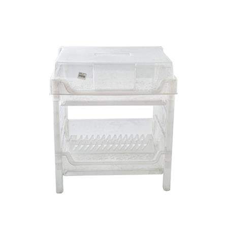 2-TIER PLASTIC DISH DRAINER WITH LID SN 787 WHITE