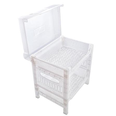 2-TIER PLASTIC DISH DRAINER WITH LID SN 787 WHITE