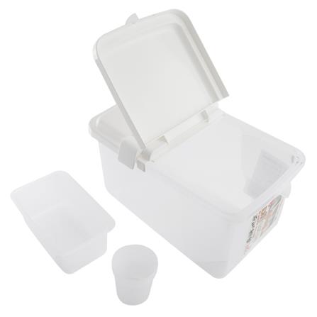 PLASTIC RICE STORAGE CONTAINER WITH MEASURING CUP KEYWAY D-5410 5KG