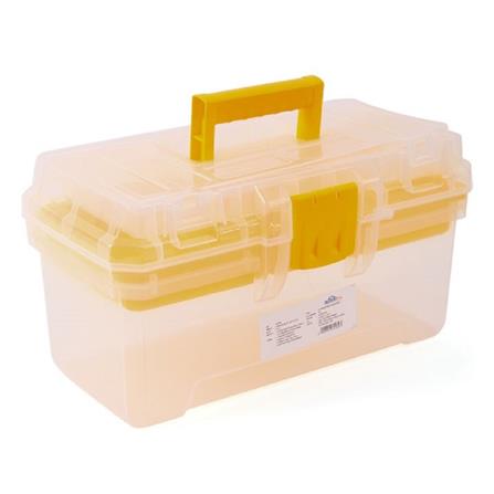 HOMEPRO HUALEI TOOL BOX PLASTIC WITH TRAY CLEAR 12INCH W30.5XD17XH14.5 CM