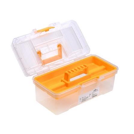 HOMEPRO HUALEI TOOL BOX PLASTIC WITH TRAY CLEAR 12INCH W30.5XD17XH14.5 CM