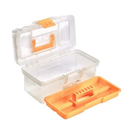 HOMEPRO HUALEI TOOL BOX PLASTIC WITH TRAY CLEAR 12INCH W30.5XD17XH14.5 CM