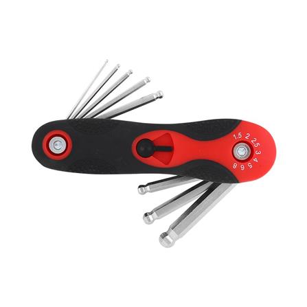 FOLDING BALL END HEX KEY WRENCH SET MATALL 8-KEY