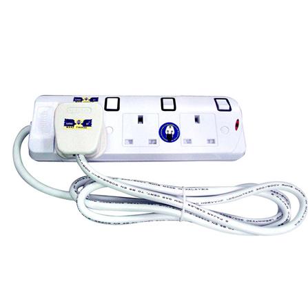 CENTO TRAILING SOCKET CT583 3 GANG 2M WHITE