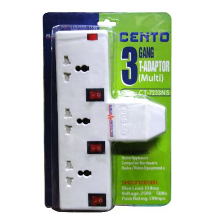 3 WAY T-ADAPTOR UNIVERSAL PIN CT7233NS CENTO