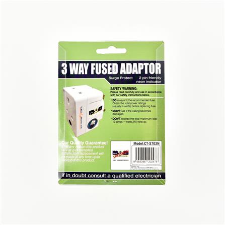 ADAPTER 3-PIN 3-WAY CENTO CT703NS WHITE