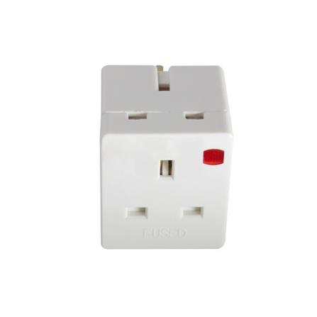NNE 3PIN 3WAY ADAPTER WITH NEON LIGHT 9583N WHITE