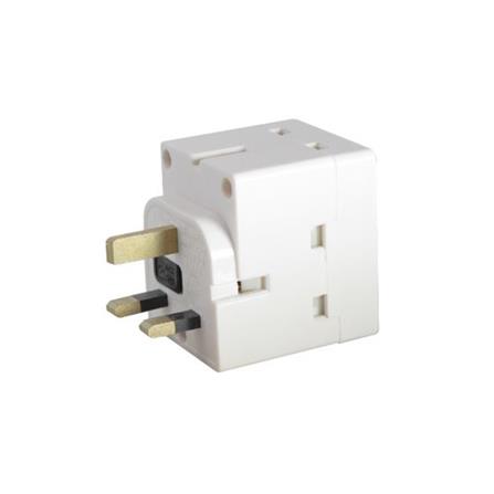 NNE 3PIN 3WAY ADAPTER WITH NEON LIGHT 9583N WHITE