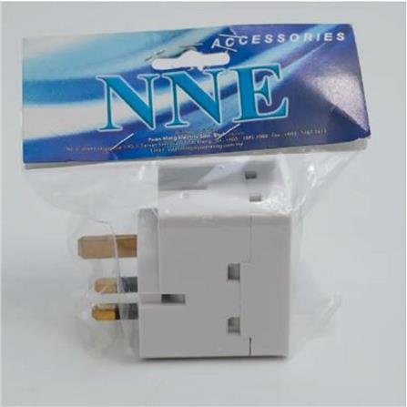 NNE 3PIN 3WAY ADAPTER WITH NEON LIGHT 9583N WHITE