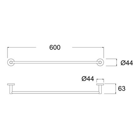 TOWER BAR K-2801-46-N AMERICAN STANDARD SILVER H8 X W21 X D22 CM
