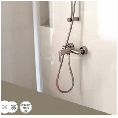 WATSON SHOWER MIXER WS-0970 STAINLESS STEEL (H15.39XW21XD9.6CM )