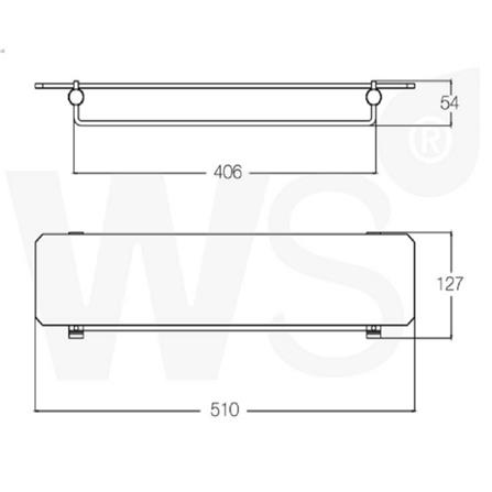 GLASS SHELF ZS-5019 WATSON STAINLESS STEEL H5.40 X W51 X D12.70 CM