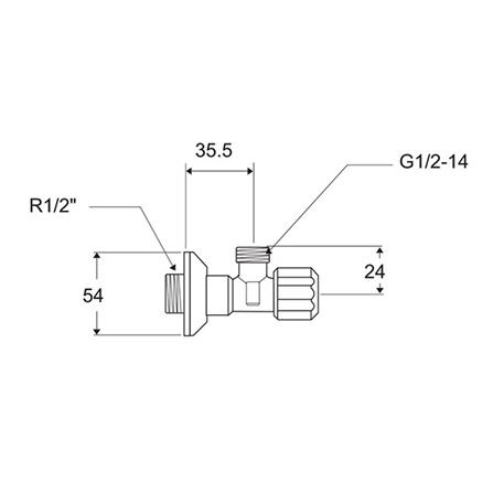 AMERICAN STANDARD STOP VALVE A-4400-SP CHROME H3XW12XD20 CM