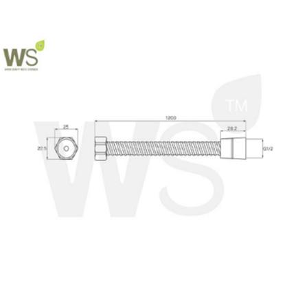 WATSON SHOWER HOSE WS-8812 120 CM L120XW2XH2 CM