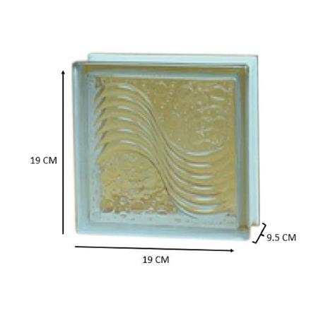 GLASSBLOCK 19X19X9.5 SEA WAVE WHITE CLEAR