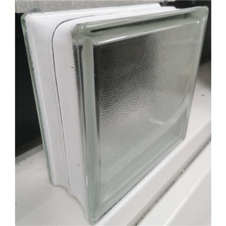 GLASSBLOCK 19X19X8 TANGERINE SKIN B CL