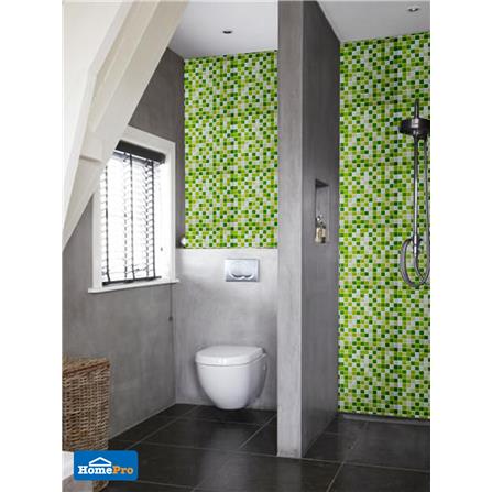 TARA GLASS MOSAIC TILE 30X30X0.4CM MIXED GREEN LEMON