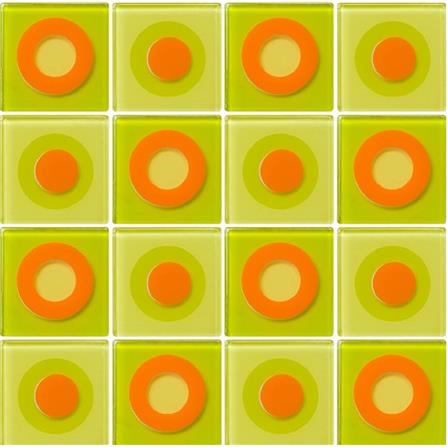 GLASCERA GLASS MOSAIC 30X30 DONUT GREEN