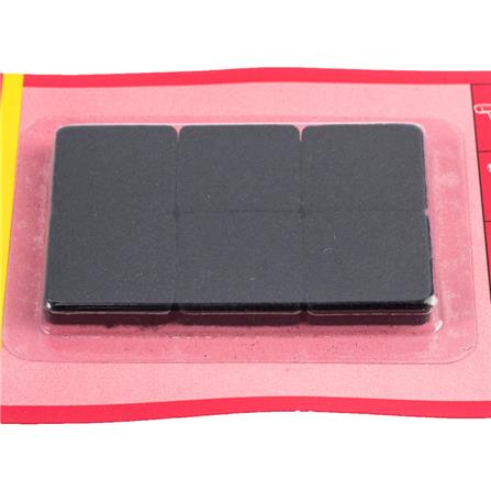 SQUARE FELT PAD PACK IN 25X3MM BLACK 12EA