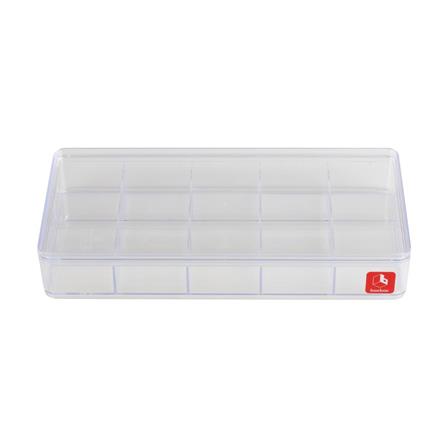 STORAGE BOX WITH 15 COMPARTMENTS BOXBOX BB010415 13.5X28.2X4.8CM CLEAR