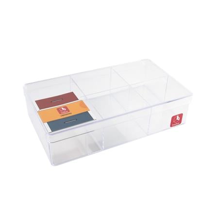 6 COMPARTMENT BOX BOXBOX 6236L 13.5X23X6CM WHITE