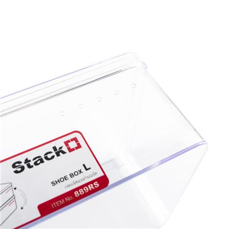 SHOE BOX STACKO 889RS 19.2X28X15CM CLEAR