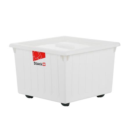 STORAGE BOX WITH WHEELS STACKO FRESHY 28.5L WHITE