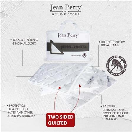 JEAN PERRY 2PCS QUILTED PILLOW PROTECTOR 48CM X 74CM WHITE