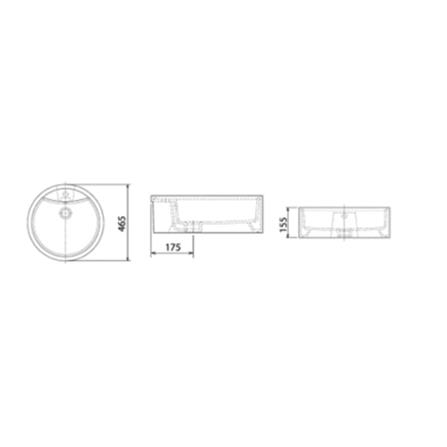 CLAYTAN ABV COUNTER WASHBASIN CB1507ACR WHITE