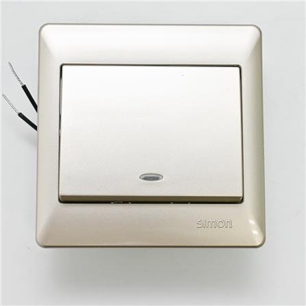 20A 1GANG 1WAY DOUBLE-POLE SWITCH WITH LED SIMON 52023BLD CC CHAMPAGNE