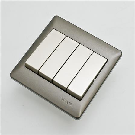 SIMON SWITCH 10A 4 GANG 1 WAY 51041B CHAMPAGNE MATTBLACK