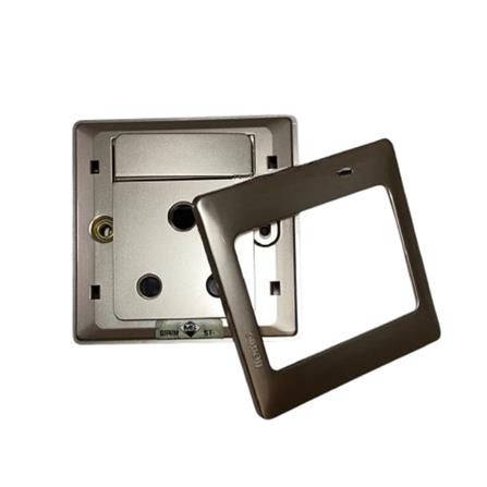 SIMON 15A 1 GANG ROUND PIN SOCKET 51582 CHAMPAGNE MATTBLACK