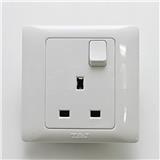 T&J 13A 1G FLAT PIN SWITCH SOCKET K8613S-D WHITE