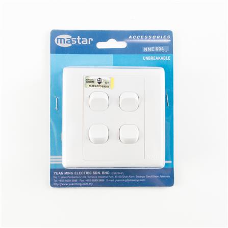 10A 4 GANG 1 WAY SWITCH 2041/604 NNE