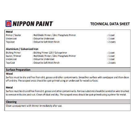 NIPPON PAINT ODOURLITE SOFT MATT 0.94L BASE P ENAMEL PAINT