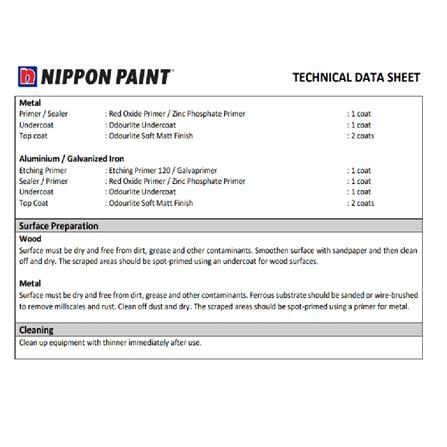 NIPPON PAINT ODOURRLITE SOFT MATT 4.30L M BASE A ENAMEL PAINT