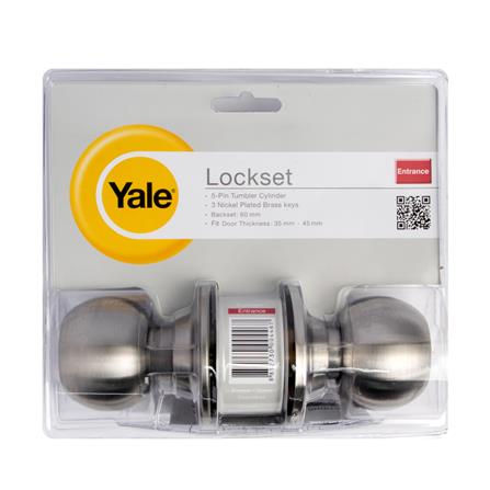 YALE ENTRANCE KNOB KN-VCA5127US32D SATIN STEEL