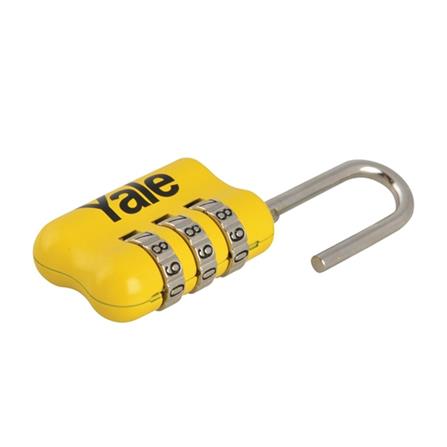 YALE 23MM COMBINATION PADLOCK 3-DIGIT YP2/23/128/1Y YELLOW