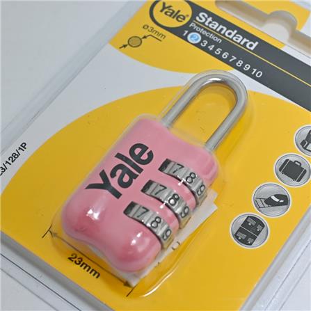 YALE 23MM COMBINATION PADLOCK 3-DIGIT YP2/23/128/1P PINK