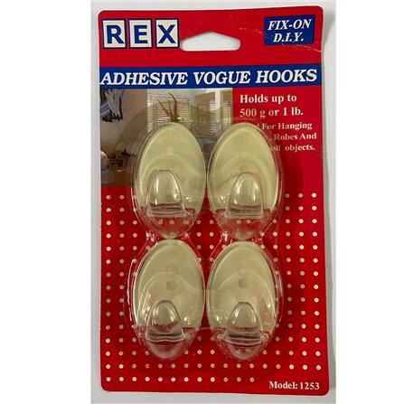 REX ADHESIVE VOGUE HOOK 1253 CLEAR